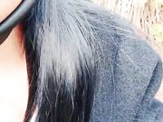 户外勾引学妹黑丝诱惑让大哥揉奶子后入抽插