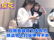 白嫩嫩妹双飞大鸡巴挨边侧入打桩呻吟不断