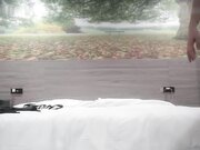 半夜约外围酒店开房身材苗条条纹衫长靴酒吧女服务员被故意把套子射里面了