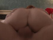 精液喷洒在红发女郎的脸上 以及她喜欢的大鸡巴在疯狂的打桩