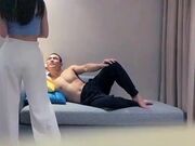 深夜约高颜值蓝衣妹子啪啪 跳舞互摸舌吻调情站立后入爆操猛插