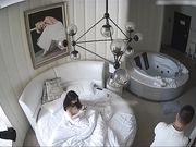 豪华主题房拍霸气纹身社会男爆操身材娇小长发白嫩漂亮女友射了一身精子操完洗洗穿上衣服走人