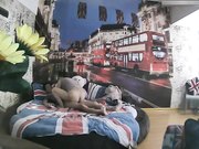 特色酒店伦敦主题房TP大屁股丰满女友貌似很饥渴没有得到满足要自摸