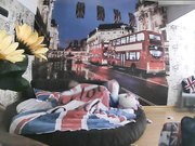 特色酒店伦敦主题房TP大屁股丰满女友貌似很饥渴没有得到满足要自摸