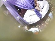 特色情趣酒店帘子房偷拍胖哥和斯文眼镜女友开房啪啪床边站着干