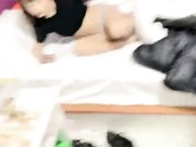 新收的两个稚嫩技校干妹妹和社会小青年旅馆开房淫乱一个妹子还来月经了