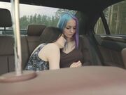 两个白皙妹子车后座互玩玻璃棒抽插口交上位快速猛操逼逼