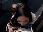 很有野性味道的华裔混血美女『爱思琳』和大屌外籍男友高层凉台激情啪啪